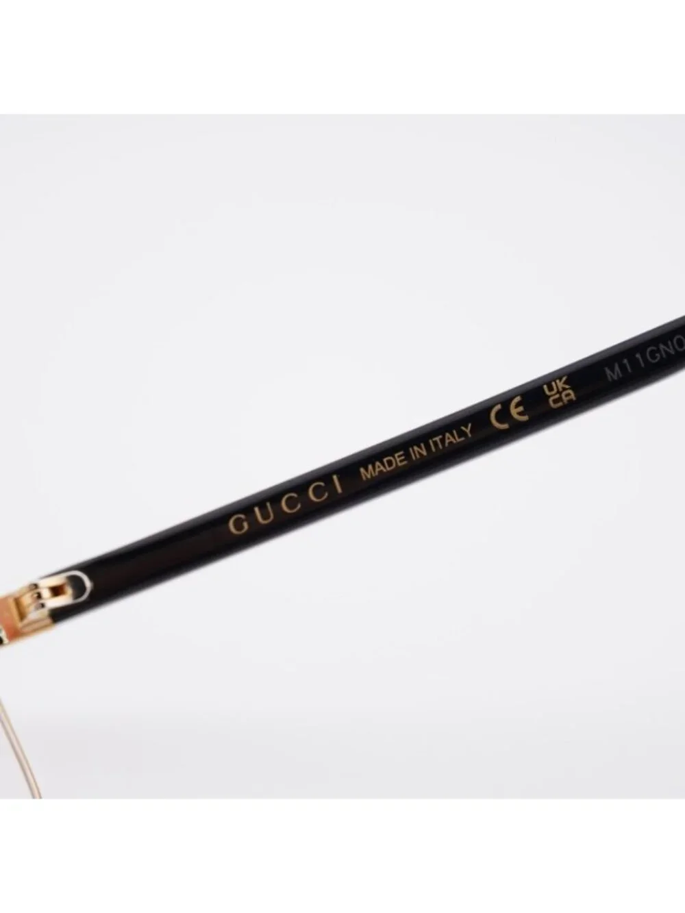 Gucci GG1586O 004 Eyeglasses Gold/Black 59mm Rectangle Frame